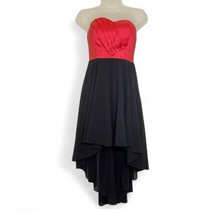 Coco Avante Y2k Women’s M Satin Pink Black Flare High lo Sleeveless Dress Prom
